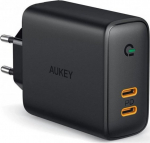 Telefoni laadija Aukey PA-D2, 2 x USB-C, must v., 36 W