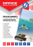 Lamineerimiskile Office Products, 80 &mu;m x 148.5 mm x 210 mm, 100 tk