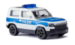 M&auml;ngu politseiauto Siku Land Rover Defender Police S1569, sinine v./valge v.