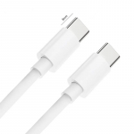 CP USB-C kuni USB-C PD 60W 3A Super Kiire Laadimiskaabel 1m Valge koos 8mm pikkade pistikutega