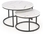Kohvilaudade komplekt Java, valge v./must v., 79 cm x 79 cm x 47 cm, 2 tk