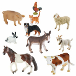 Kujukeste komplekt, loomad Farm Animals, 10 tk, pruun/valge