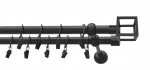 Kardinapuu komplekt Karpol Olimp Forma, 360 cm, &Oslash; 19 mm, must v.