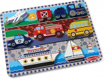 Puidust pusle, s&otilde;idukid Melissa & Doug Chunky, mitmev&auml;rviline, 9 tk