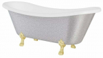 Vann, teisaldatav Besco Amelia Glam, 190 cm x 77 cm x 69 cm, ovaalne, kuldne/h&otilde;be