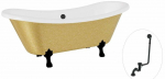 Vann, teisaldatav Besco Amelia Glam, 190 cm x 77 cm x 69 cm, ovaalne, kuldne/must