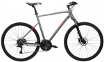 Jalgratas h&uuml;briid- Kross Evado 4.0, 28 ", XL raam, h&otilde;be v./punane v.