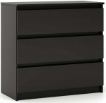 Kummut Simple, must v., 78.5 cm x 80 cm x 39 cm