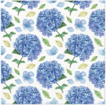 Pabersalvr&auml;tikud Paw Decor Collection Rhythmic Hydrangea, 33 cm x 33 cm, sinine v./valge v., 20 tk