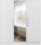 Riidekapp Alarica With Mirror, valge v., 60 cm x 180 cm x 200 cm, peegliga