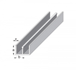 Profiil, valge, 1000 mm x 6 mm