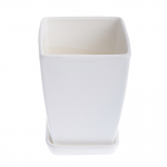 Lillepott Papartis, keraamiline, 14 cm x 14 cm, &Oslash; 14 cm, valge v.