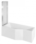 Vann seinaga, teisaldatav Besco Integra 150 Left, 150 cm x 75 cm x 39 cm, vasakpoolne, valge