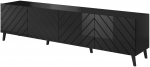 TV-laud Cama Meble Abeto Glossy, must v., 42 cm x 200 cm x 52 cm