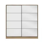 Riidekapp Kalune Design Kale 3169, pruun v./valge v., 52 cm x 180 cm x 190 cm, peegliga