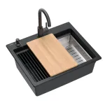 Valamu Quadron Kurt 110, graniit, 59 cm x 50 cm x 21.5 cm, must