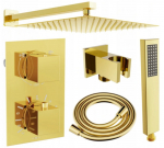 Termostaatsegistiga du&scaron;ikomplekt Mexen Cube 6in1, kuldne