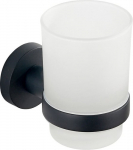 Vannitoa klaas ja hoidik Mexen Tiber, must, 10.5 cm x 9.7 cm x 6.7 cm