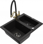 K&ouml;&ouml;givalamu koos kraaniga Mexen Carlos Duo, graniit, 58.2 cm x 47.5 cm x 17.7 cm, kuldne/must