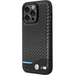 Telefoni &uuml;mbris BMW Leather Carbon, Apple iPhone 13 Pro Max, must v.