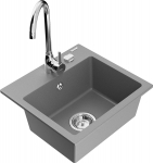 K&ouml;&ouml;givalamu koos kraaniga Mexen Milo, vaik/graniit, 43.5 cm x 41 cm x 17.1 cm, hall