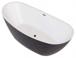 Vann, teisaldatav Besco Ayla Glam Graphite, 170 cm x 80 cm x 68 cm, ovaalne, grafiit