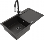 K&ouml;&ouml;givalamu koos kraaniga Mexen Leo, graniit, 90 cm x 50 cm x 19 cm, kuldne/must