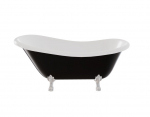 Vann, teisaldatav Besco Otylia B&W, 160 cm x 77 cm x 69.5 cm, ovaalne, valge/must