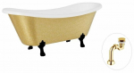 Vann, teisaldatav Besco Amelia Glam, 190 cm x 77 cm x 69 cm, ovaalne, kuldne/must