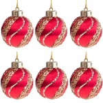 J&otilde;ulupuu m&auml;nguasjade komplekt Styrofoam, kuldne/punane, 6 cm, 6 cm, plastik, 6 tk