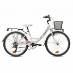 Jalgratas linna- Outliner, 24 ", 14" raam, valge v./roosa v.