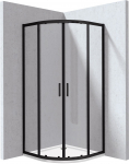 Du&scaron;ikabiin Deante Funkia Evo KYPPN099P, pool&uuml;mar, aluseta, 90 cm x 90 cm x 195 cm, must v./l&auml;bipaistev