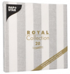 Pabersalvr&auml;tikud Pap Star Royal Collection, 40 cm x 40 cm, valge v./hall v., 20 tk