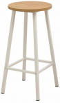 Baaritool Kalune Design Mora, valge v./pruun v., 32 cm x 32 cm x 65 cm