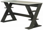 Kirjutuslaud ja riiul Kalune Design Lungo 801CMY5424, 60 cm x 140 cm, 73 cm, antratsiit v./valge v.