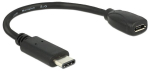 Adapter Delock USB to USB-micro Micro USB female, USB 2.0 B male, 0.15 m, must v.