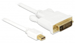 Juhe Delock Mini Displayport to DVI Mini Display port male, DVI-D male, 2 m, valge v.