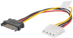 Adapter Lanberg 4 pin Molex female, SATA 15 pin male, 0.15 m, must v.
