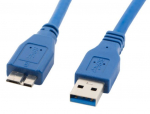 Juhe Lanberg USB 3.0 A male, Micro USB 3.0 B male, 0.5 m, sinine