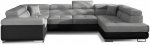 Nurgadiivan Letto Sawana 21, Soft 11, must v./hall v., parem, 202 x 340 cm x 90 cm