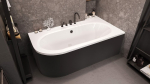 Vann, teisaldatav Besco Avita, 150 cm x 75 cm x 52 cm, valge v./must v.
