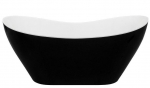 Vann, teisaldatav Besco Viya, 160 cm x 70 cm x 71 cm, ovaalne, valge/must