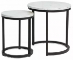 Kohvilaudade komplekt Hola, valge v./must v., 45 cm x 45 cm x 48 cm, 2 tk