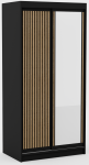 Riidekapp ADRK Delia, pruun v./must v., 100 cm x 60 cm x 205 cm, peegliga