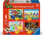 Pusle 4in1 Ravensburger Super Mario 4in1, 14 cm x 19 cm, 72 tk, mitmev&auml;rviline