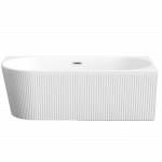 Vann, teisaldatav Invena Glamour, 170 cm x 80 cm x 58 cm, parempoolne, valge