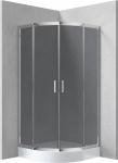 Du&scaron;ikabiin Deante Funkia KYPZ452K, pool&uuml;mar, 80 cm x 80 cm x 185 cm, valge v./kroom v./l&auml;bipaistev