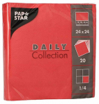 Pabersalvr&auml;tikud Pap Star Daily Collection, 24 cm x 24 cm, punane v., 20 tk
