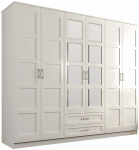 Riidekapp Kalune Design Cemre, valge matt v., 52 cm x 210 cm x 184 cm, peegliga