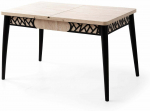S&ouml;&ouml;gilaud pikendatav Kalune Design Mira, must v./travertine v., 130 - 160 cm x 80 cm x 75 cm